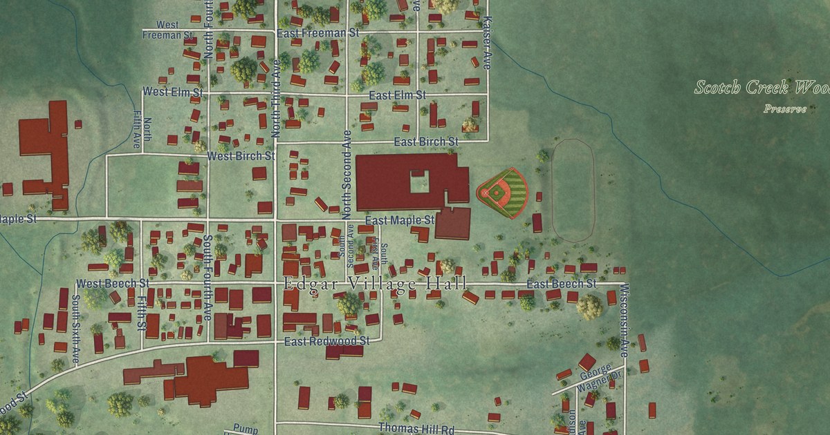 Map of Edgar, Wisconsin in 2026