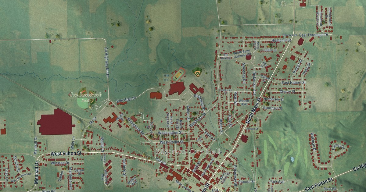 Map of Edgerton, Wisconsin in 2026