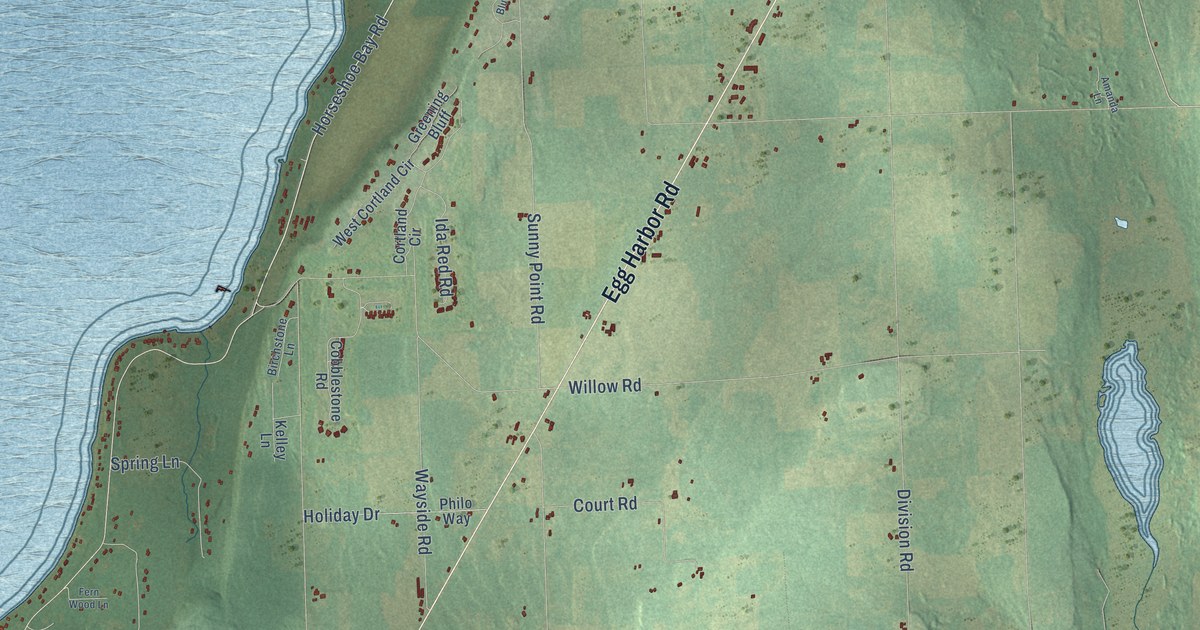 Map of the Town of Egg Harbor, Wisconsin in 2026