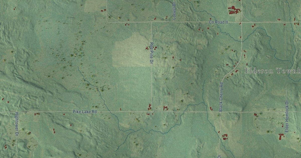 Map of the Town of Elderon, Wisconsin in 2026