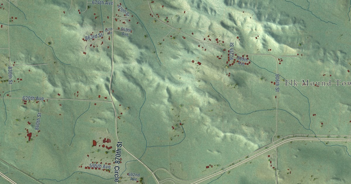 Map of the Town of Elk Mound, Wisconsin in 2026