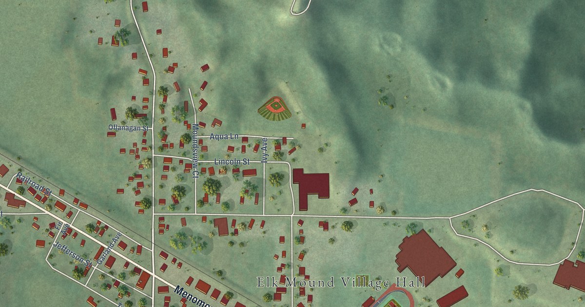 Map of Elk Mound, Wisconsin in 2026