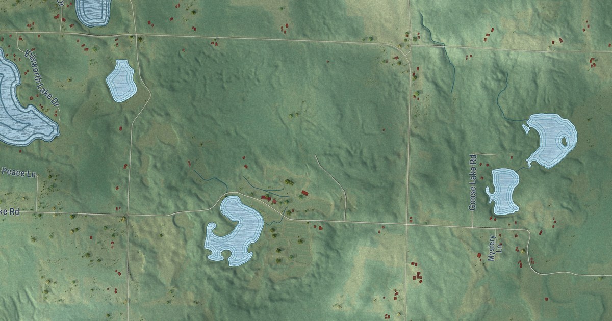 Map of Evergreen, Washburn County, Wisconsin in 2026