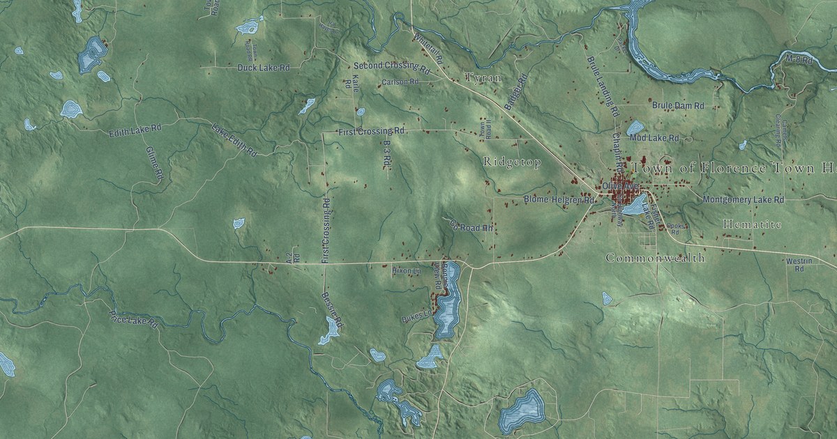Map of Florence, Wisconsin in 2026