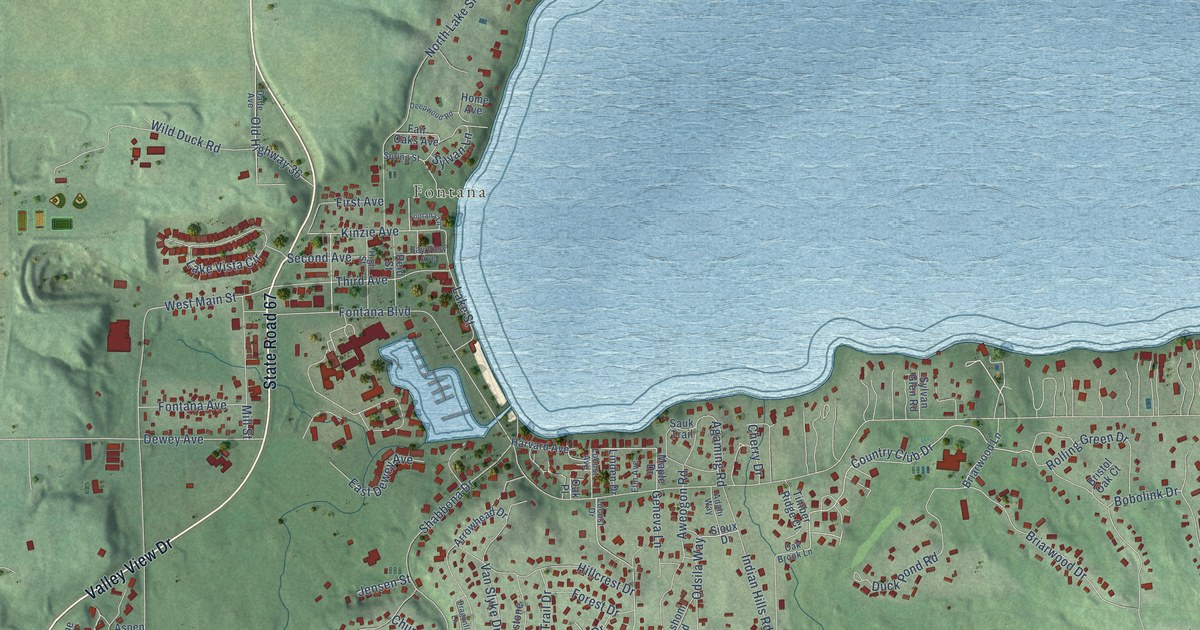 Map of Fontana-on-Geneva Lake, Wisconsin in 2026