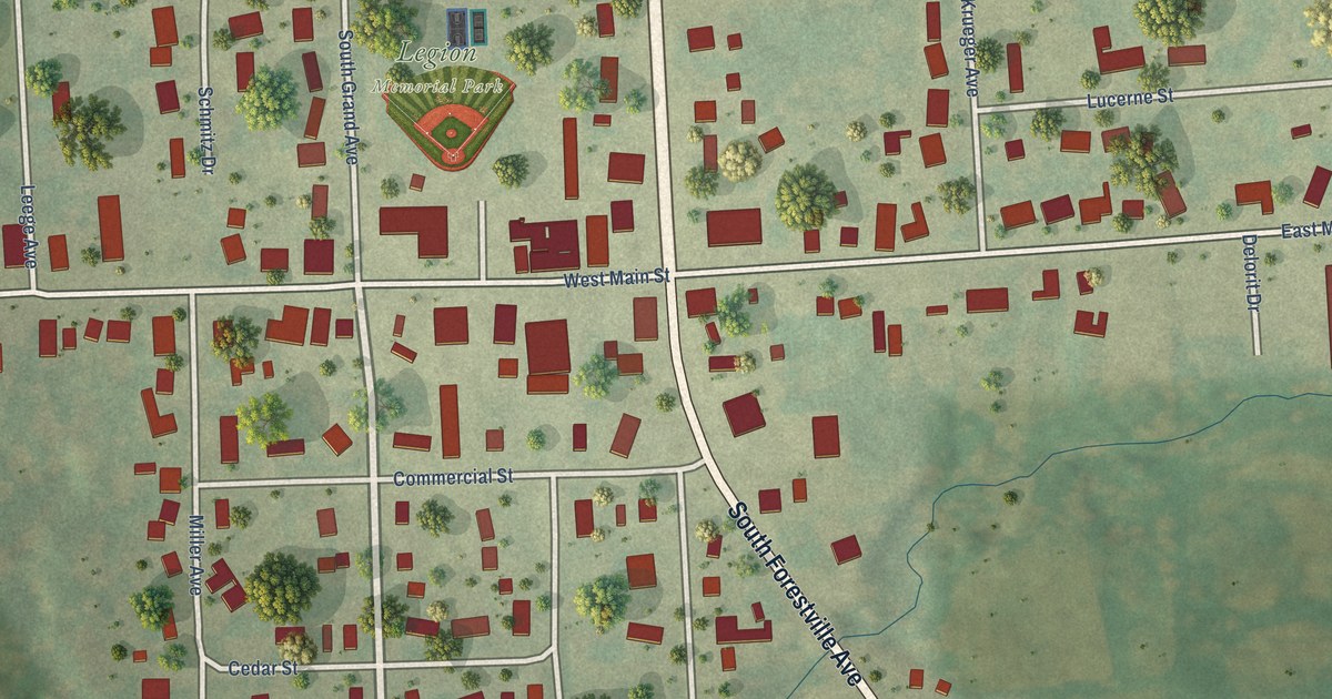 Map of Forestville, Wisconsin in 2026