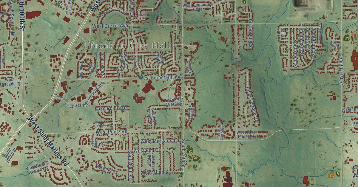 Map of Franklin, Wisconsin in 2026