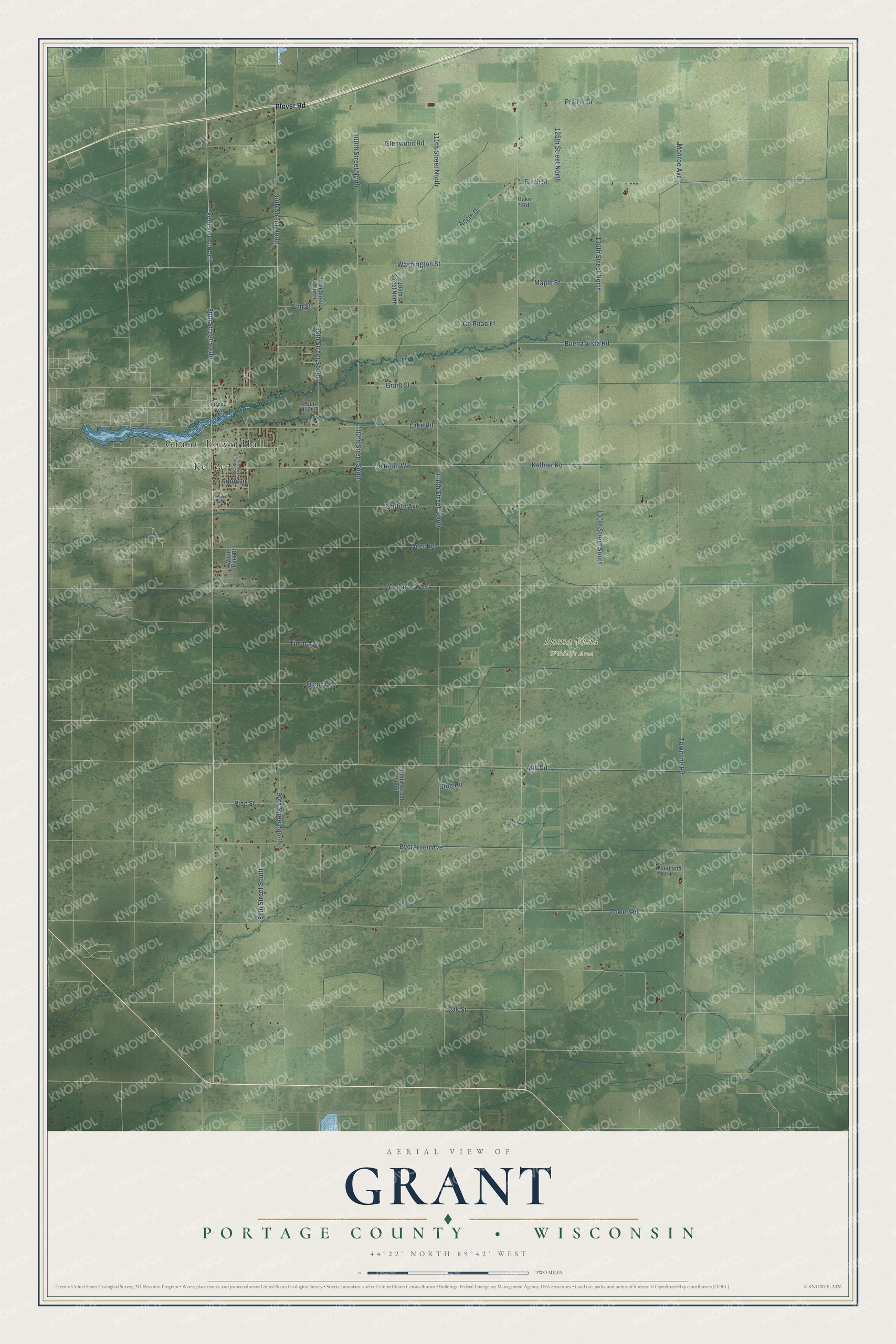 Watermarked full-map preview of Grant, Wisconsin