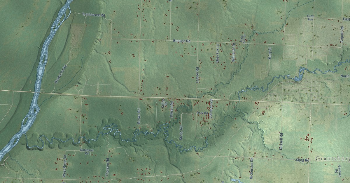 Map of the Town of Grantsburg, Wisconsin in 2026