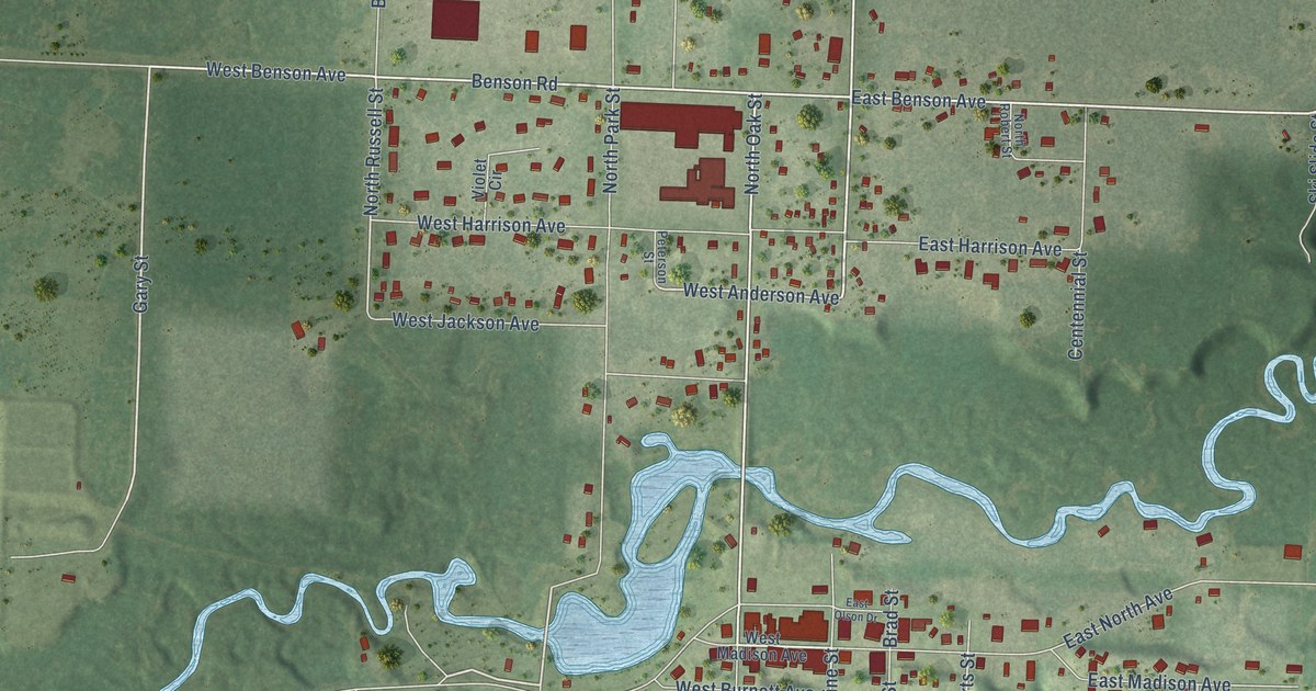 Map of Grantsburg, Wisconsin in 2026