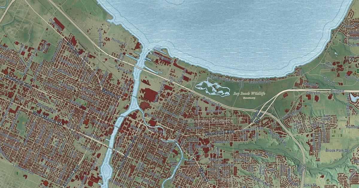 Map of Green Bay, Wisconsin in 2026