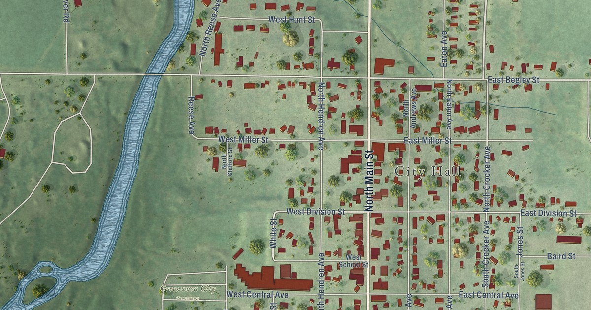 Map of Greenwood, Clark County, Wisconsin in 2026