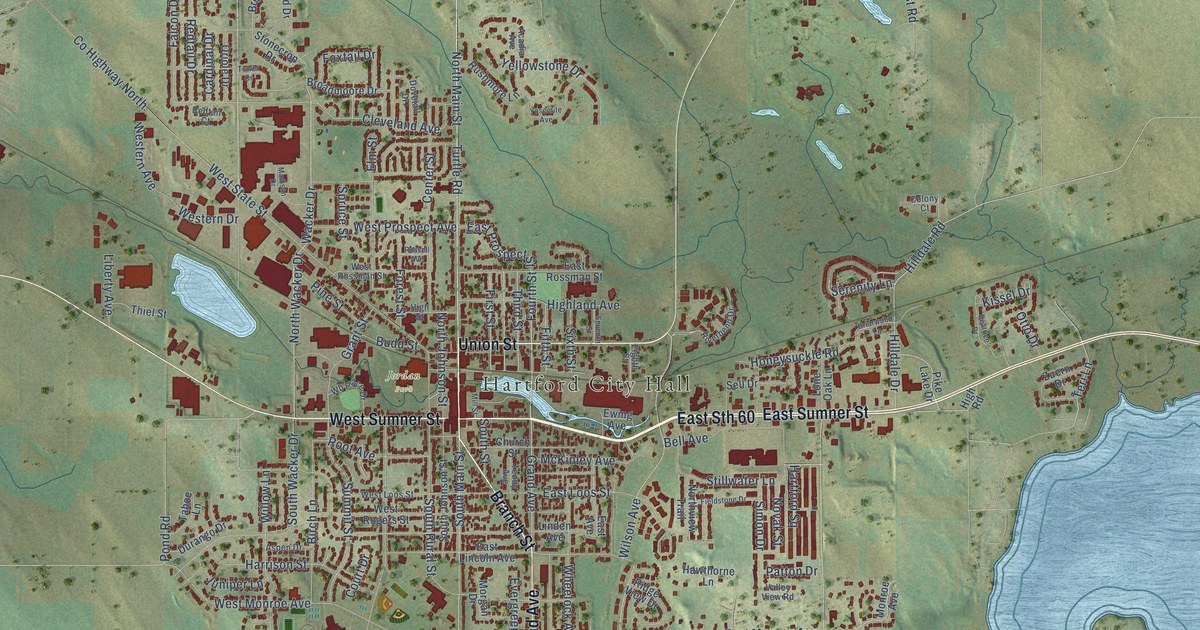 Map of Hartford, Wisconsin in 2026