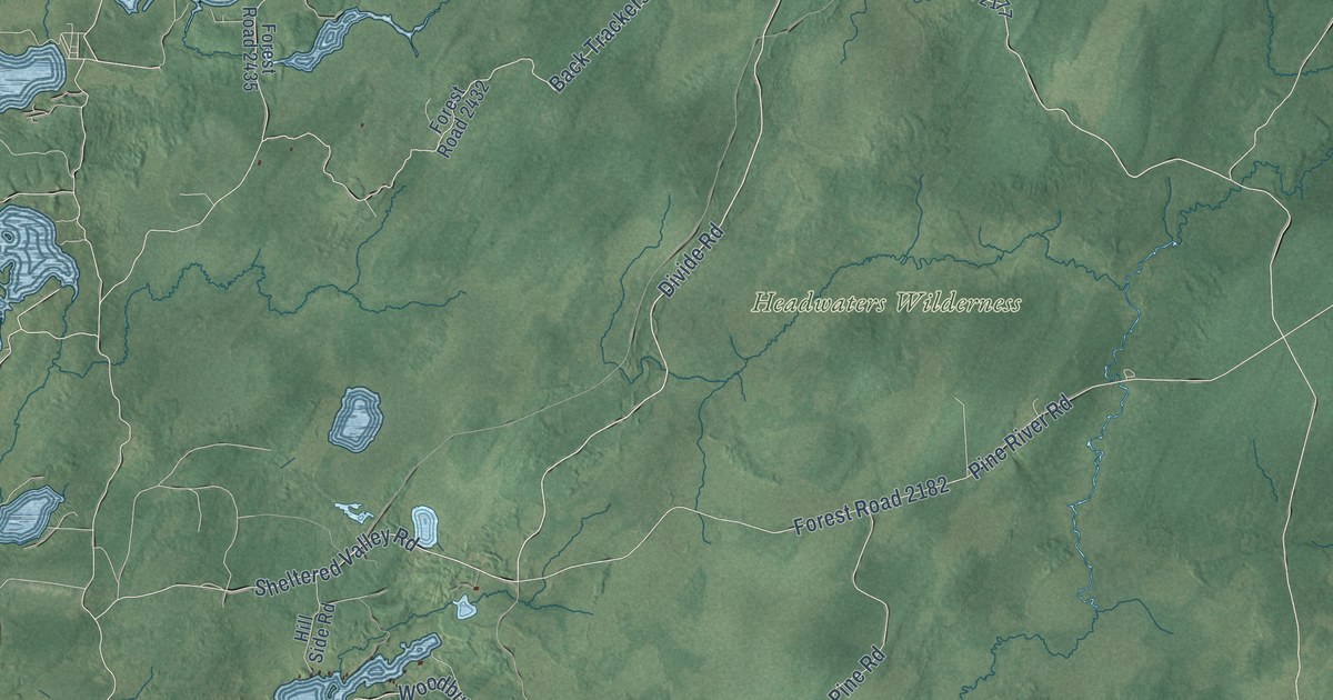 Map of Hiles, Forest County, Wisconsin in 2026