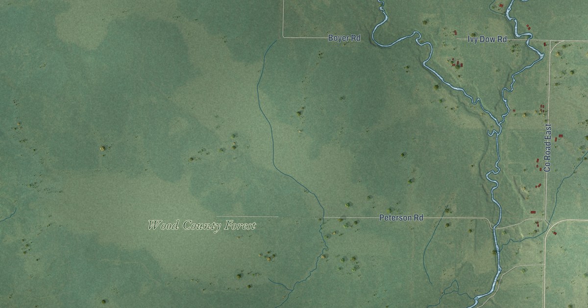 Map of Hiles, Wood County, Wisconsin in 2026