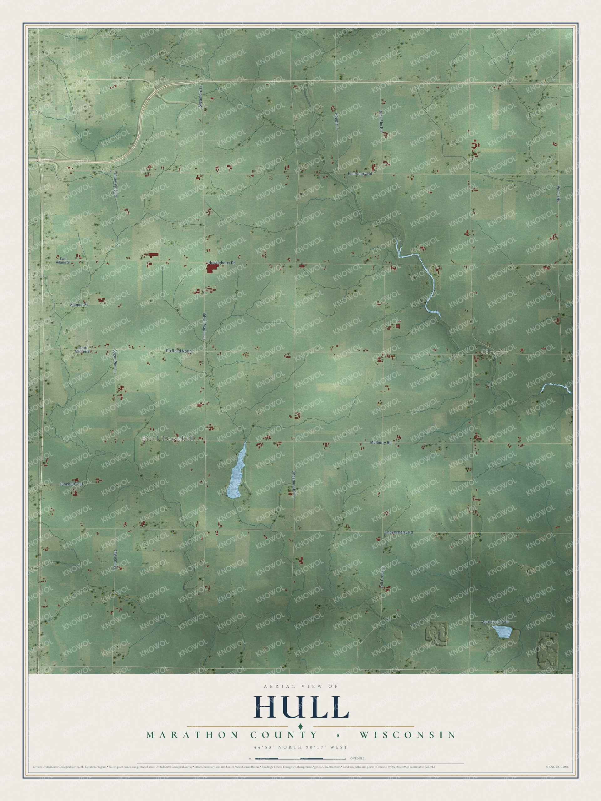 Watermarked full-map preview of Hull, Wisconsin