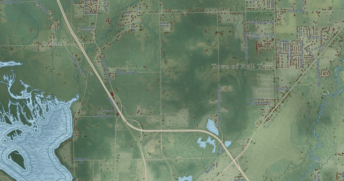 Map of Hull, Portage County, Wisconsin in 2026