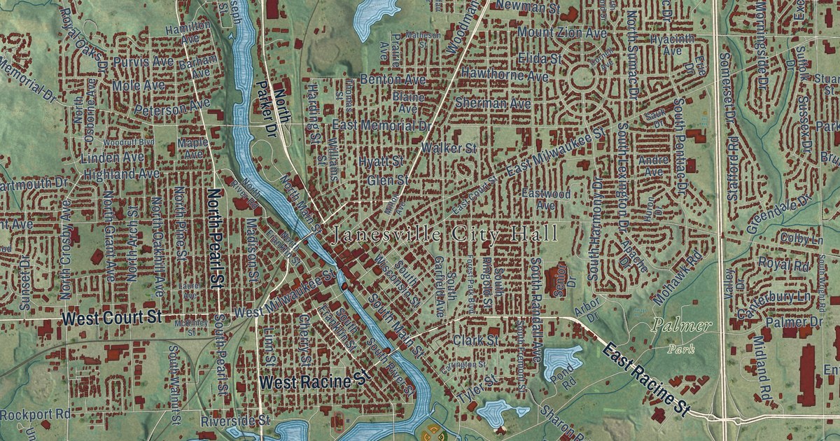 Map of Janesville, Wisconsin in 2026