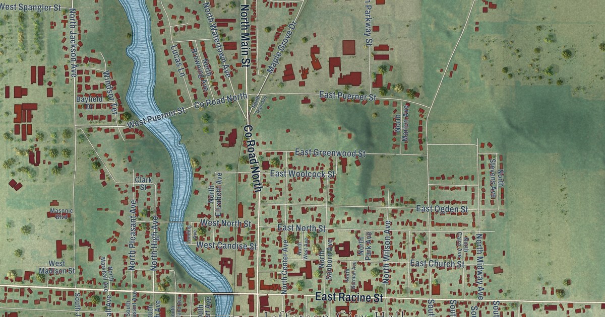 Map of Jefferson, Jefferson County, Wisconsin in 2026