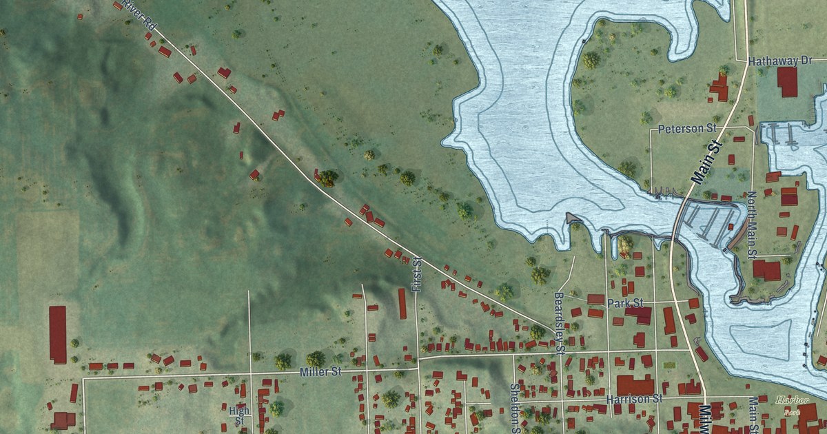 Map of Kewaunee, Wisconsin in 2026