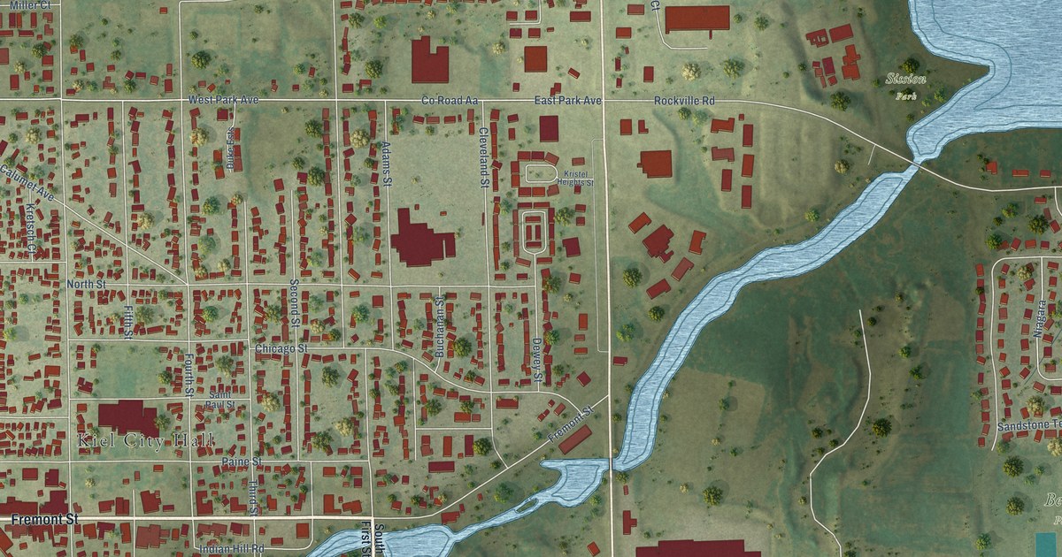 Map of Kiel, Wisconsin in 2026