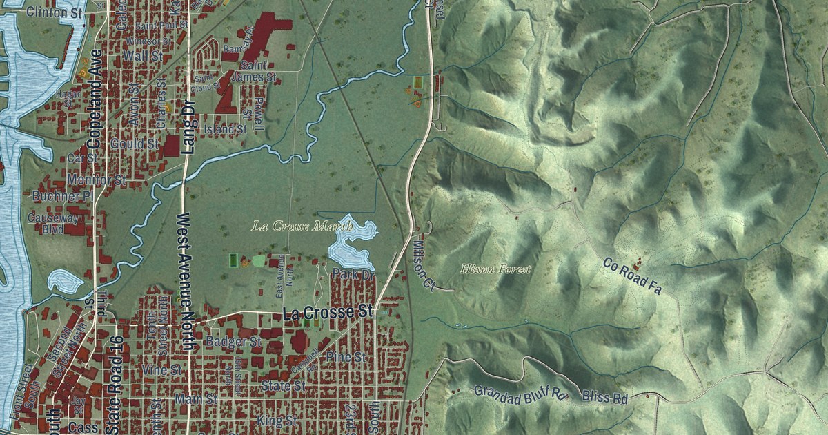Map of La Crosse, Wisconsin in 2026
