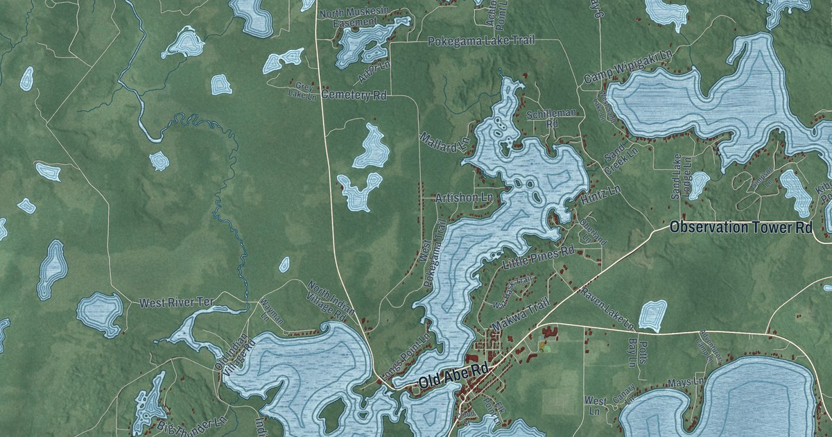 Map of Lac du Flambeau, Wisconsin in 2026