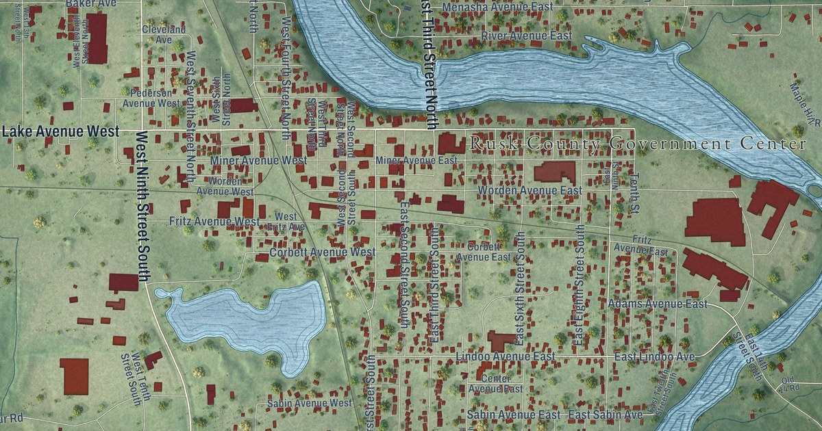 Map of Ladysmith, Wisconsin in 2026