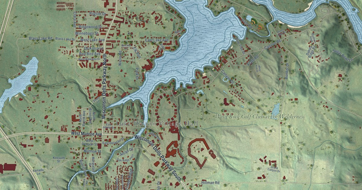 Map of Lake Delton, Wisconsin in 2026