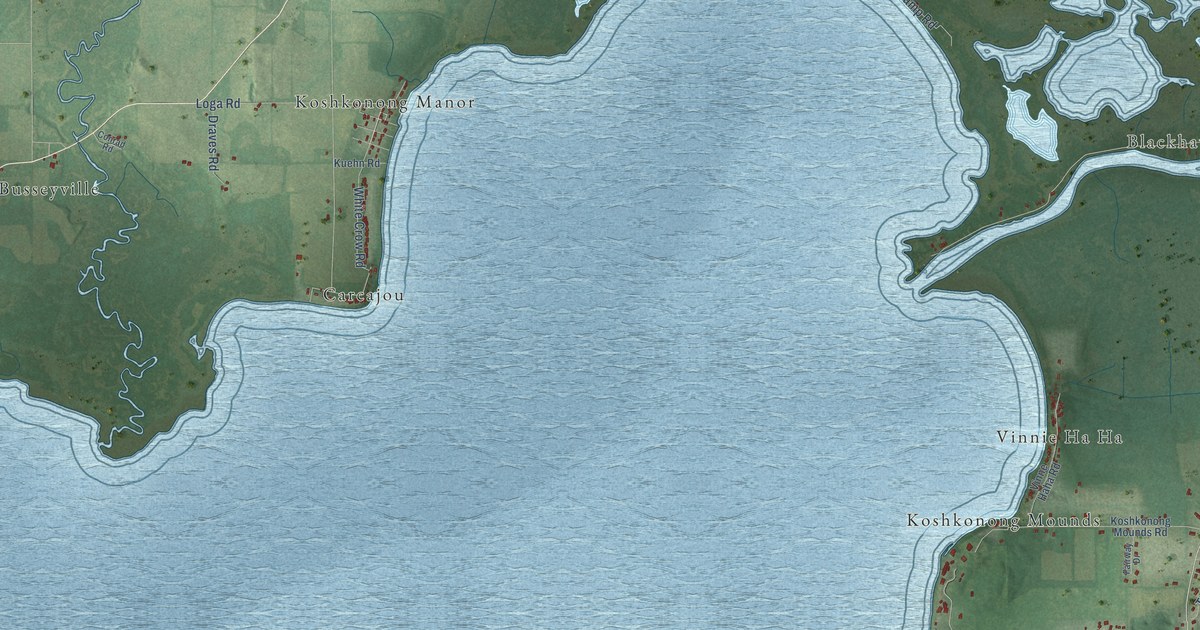 Map of Lake Koshkonong, Wisconsin in 2026