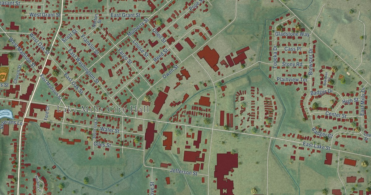Map of Lake Mills, Wisconsin in 2026