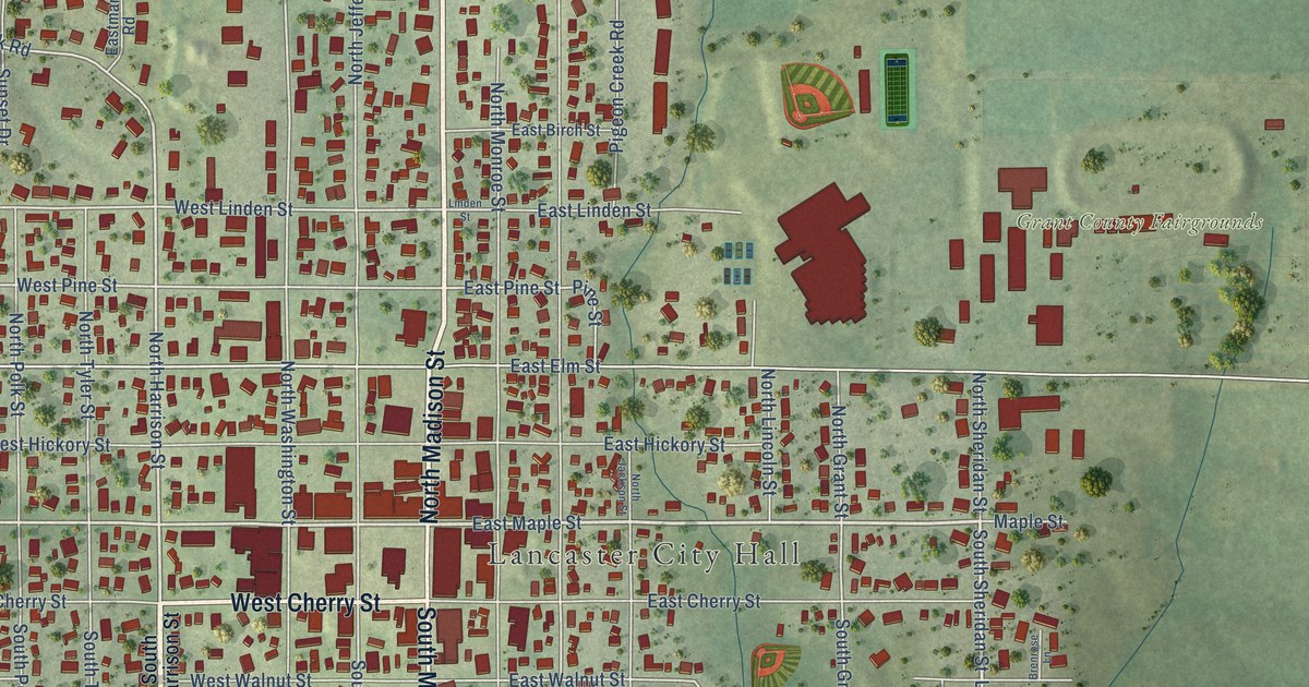 Map of Lancaster, Wisconsin in 2026