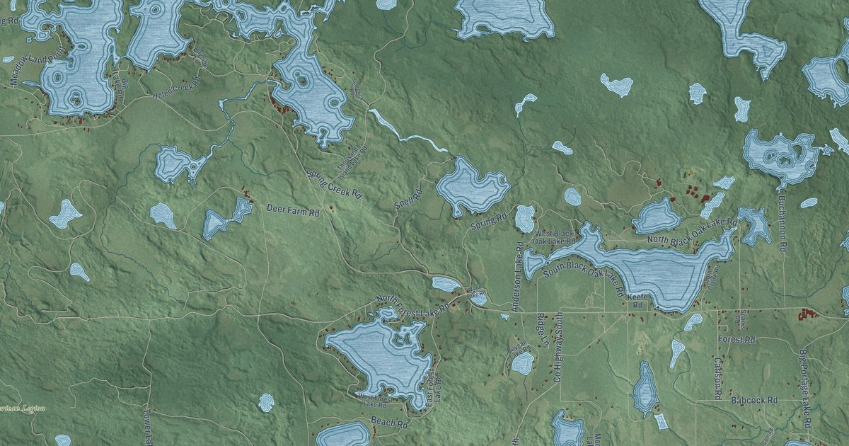 Map of Land O’Lakes, Wisconsin in 2026
