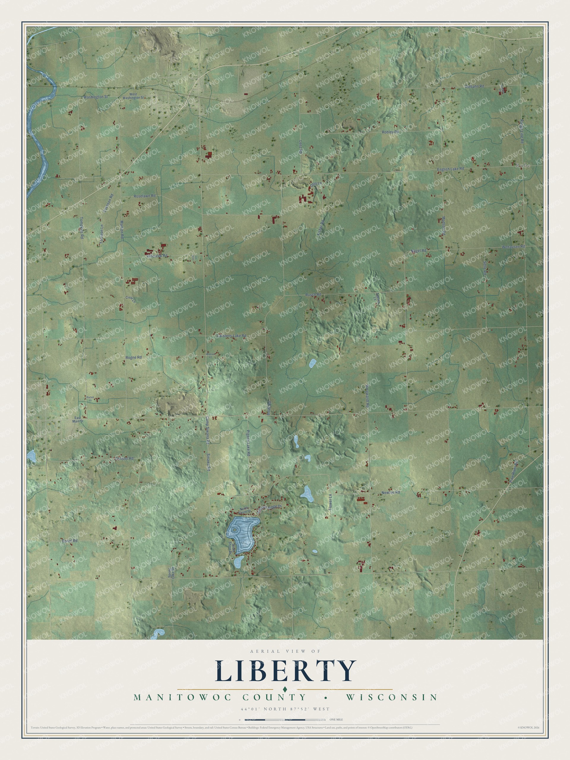 Watermarked full-map preview of Liberty, Wisconsin
