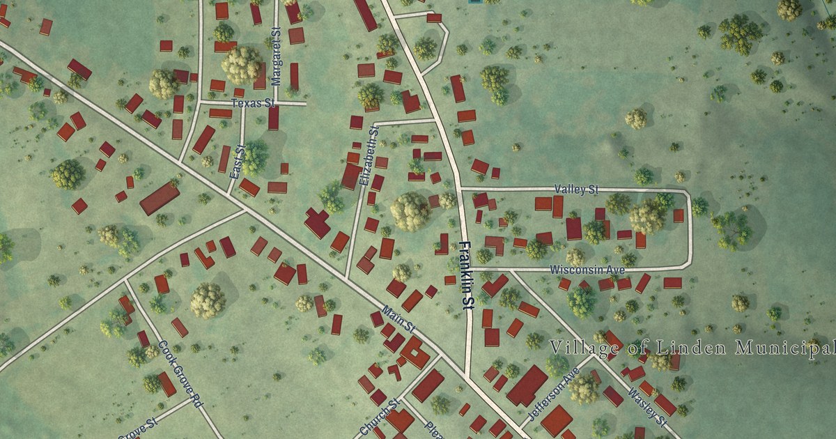 Map of Linden, Wisconsin in 2026