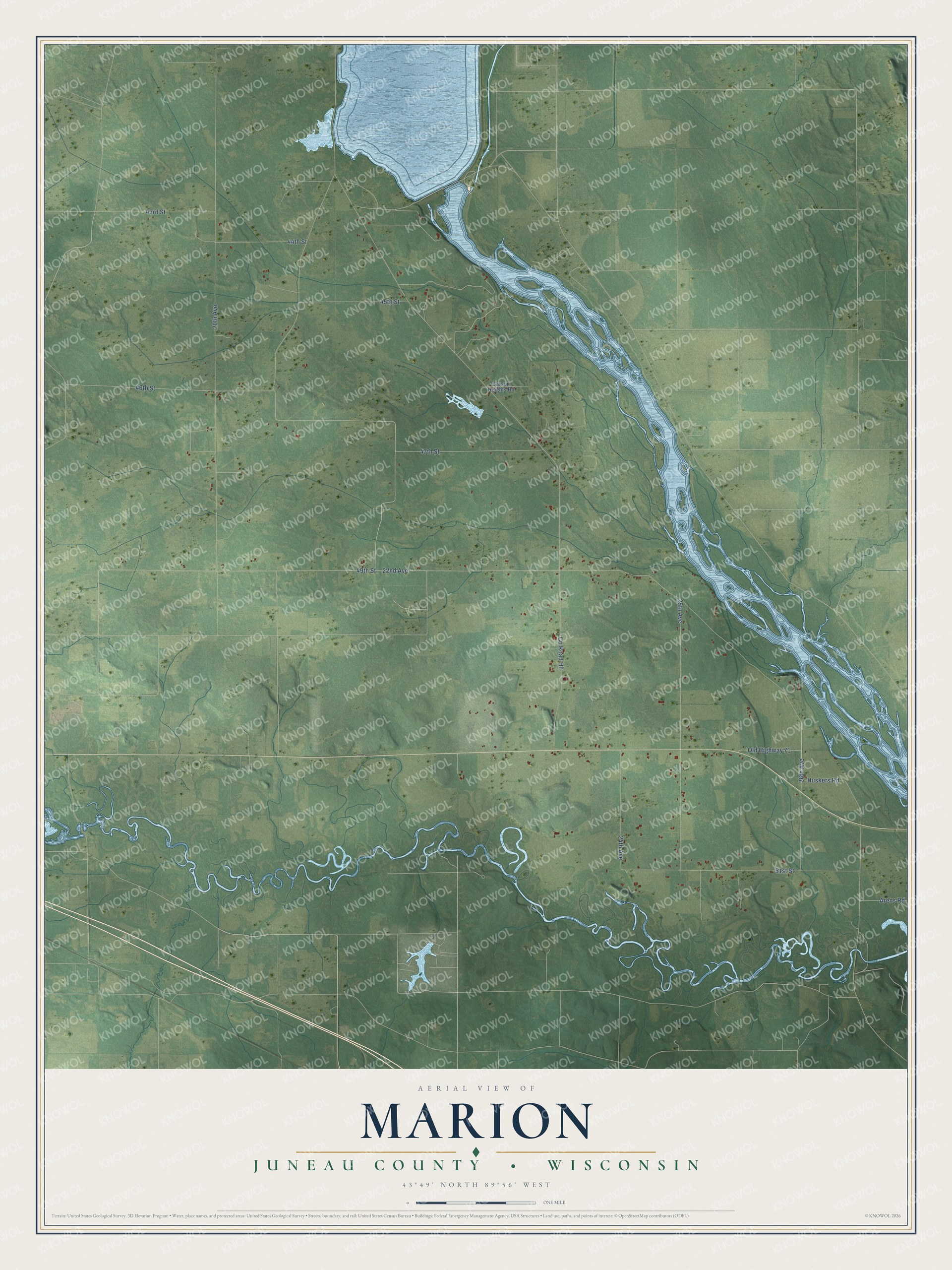 Watermarked full-map preview of Marion, Wisconsin