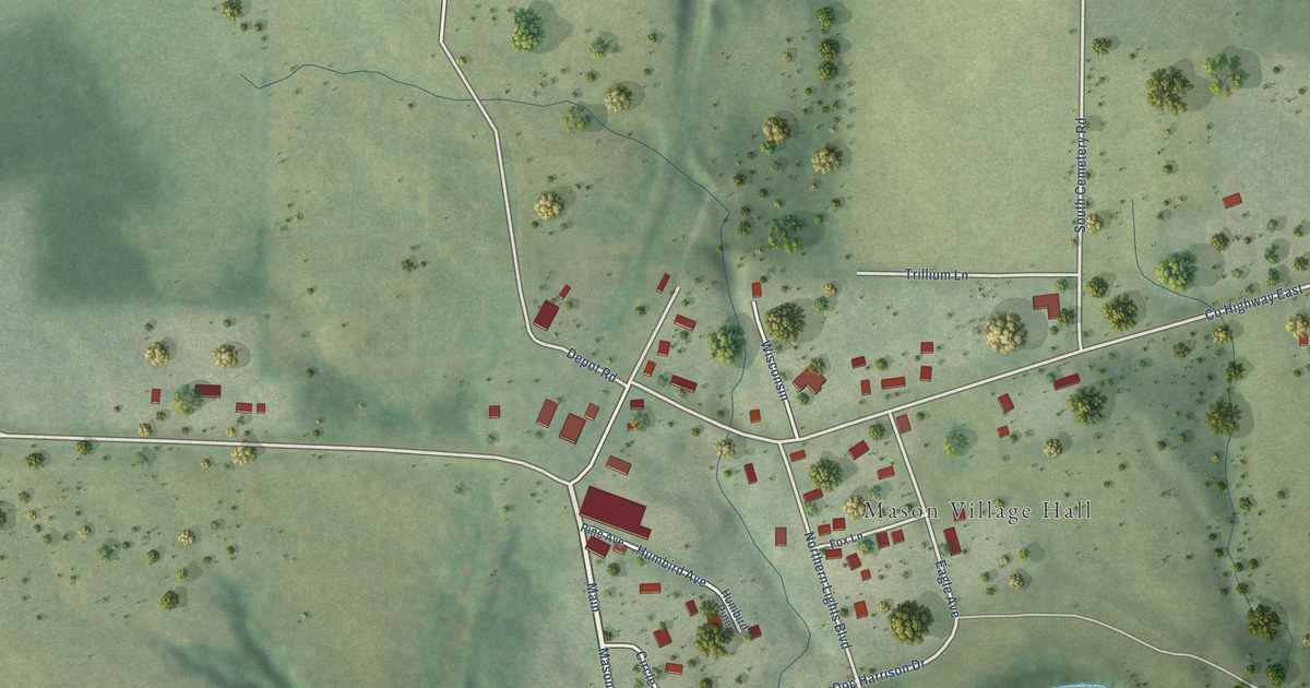 Map of Mason, Wisconsin in 2026