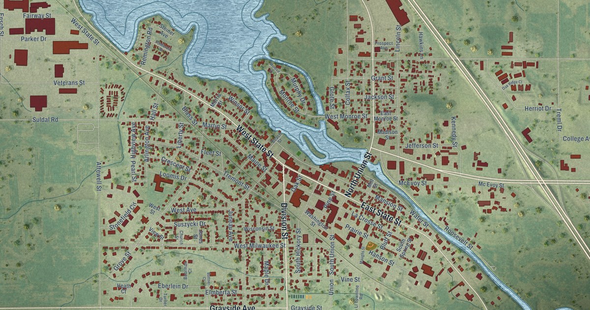 Map of Mauston, Wisconsin in 2026