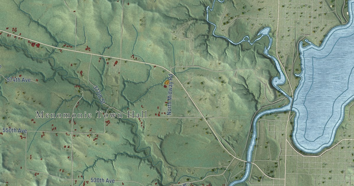 Map of the Town of Menomonie, Wisconsin in 2026