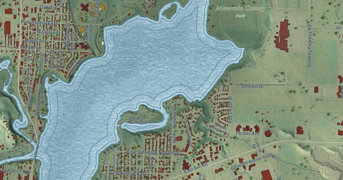 Map of Menomonie, Wisconsin in 2026