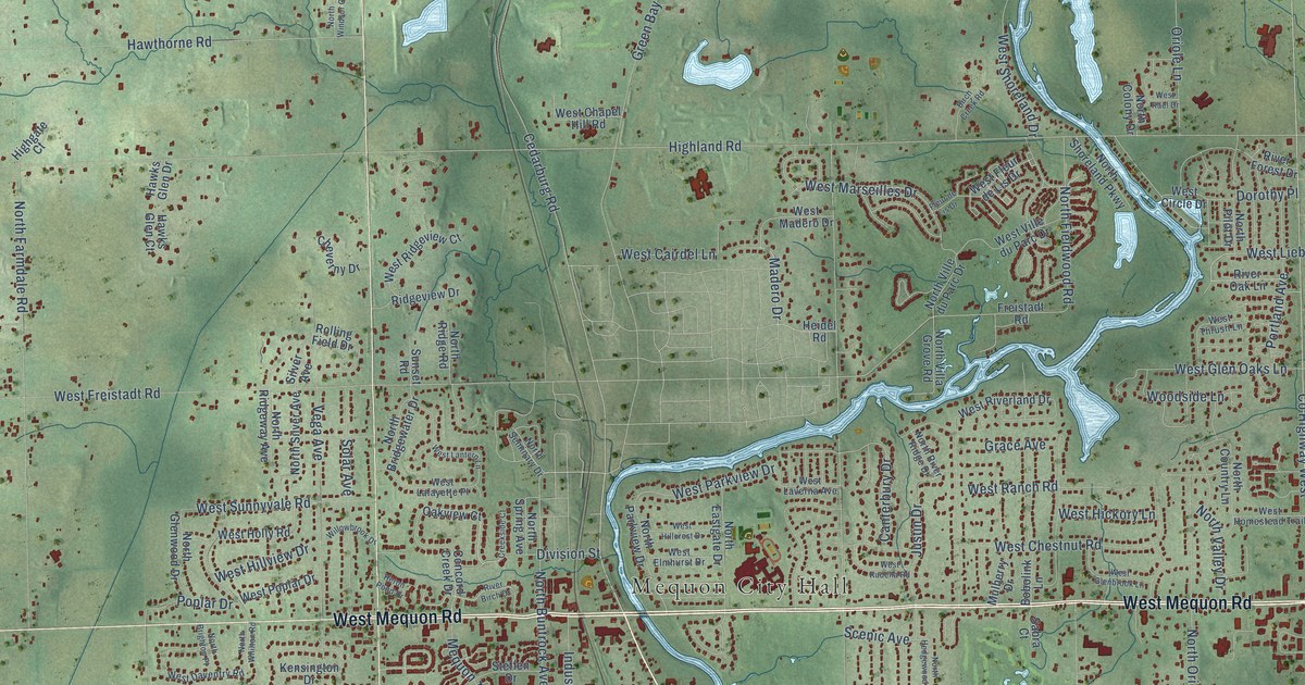 Map of Mequon, Wisconsin in 2026