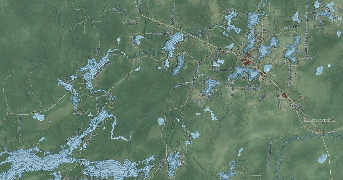 Map of Mercer, Wisconsin in 2026