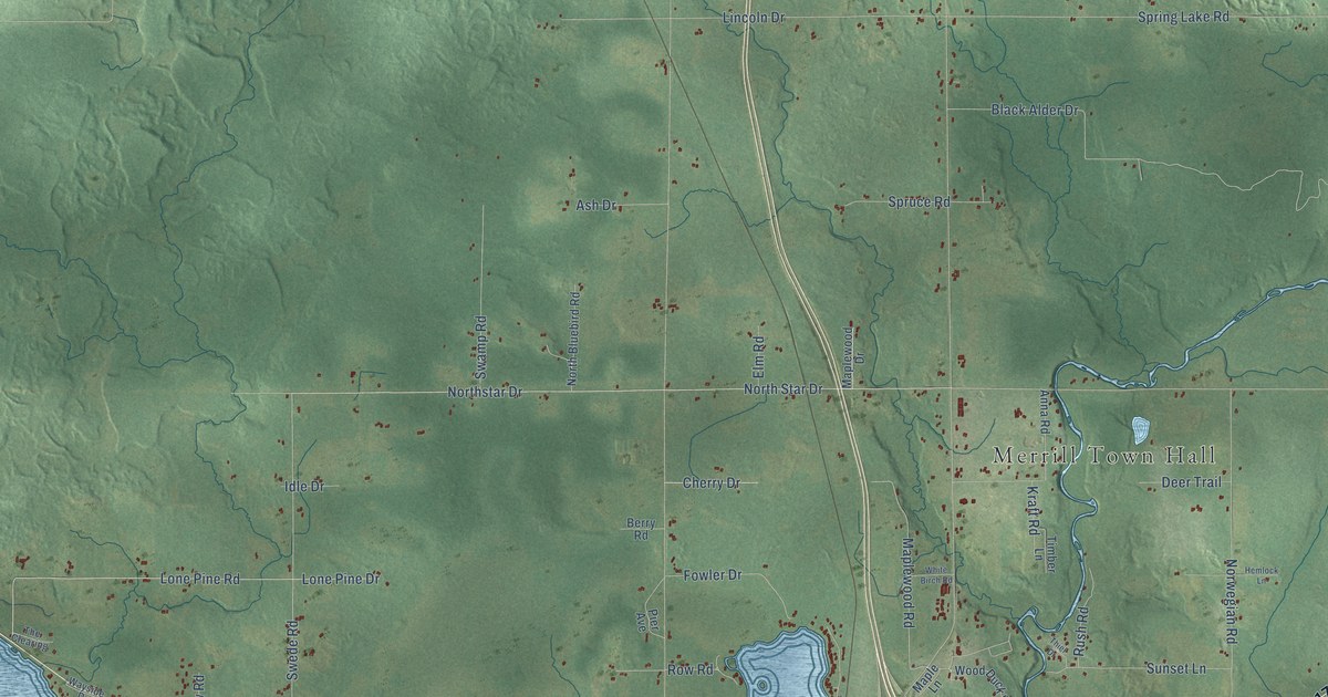 Map of the Town of Merrill, Wisconsin in 2026