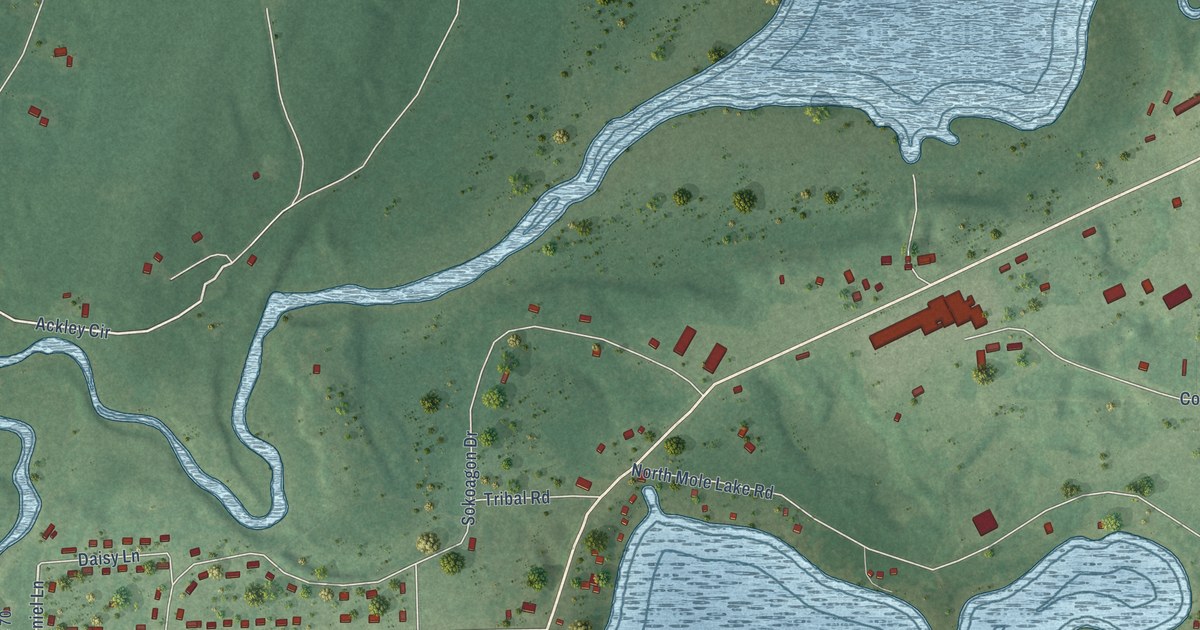 Map of Mole Lake, Wisconsin in 2026