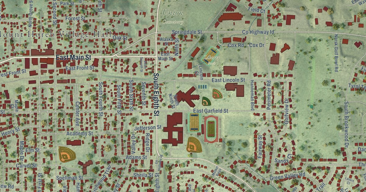 Map of Mount Horeb, Wisconsin in 2026