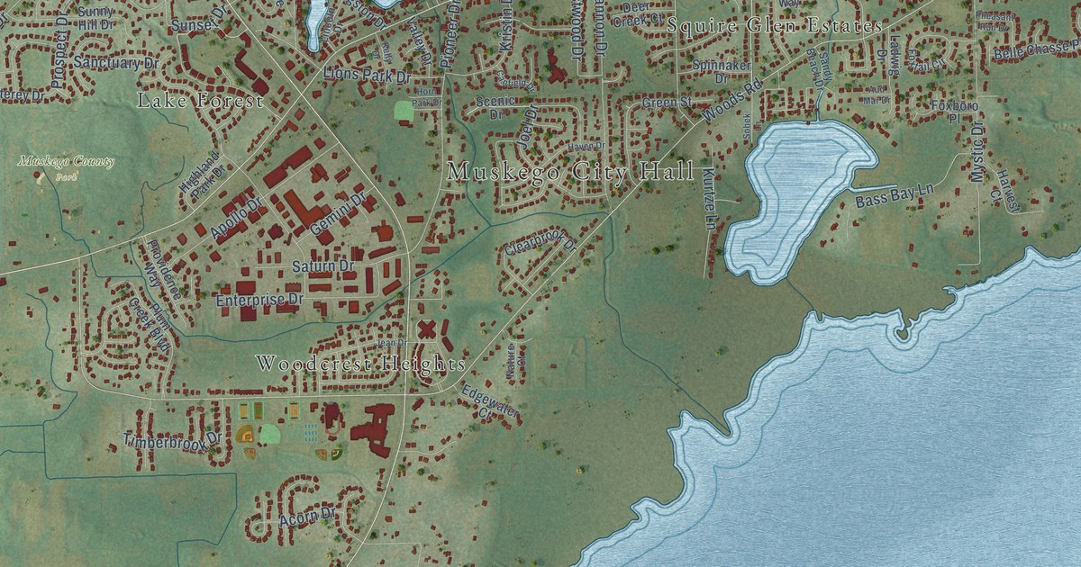 Map of Muskego, Wisconsin in 2026