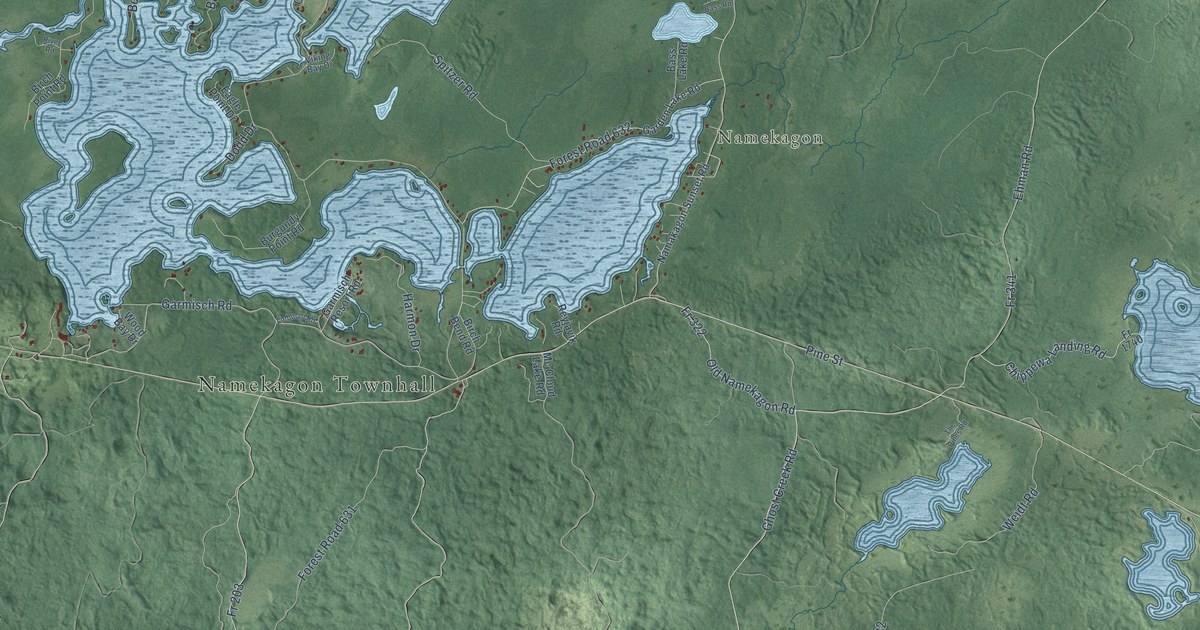 Map of Namakagon, Wisconsin in 2026