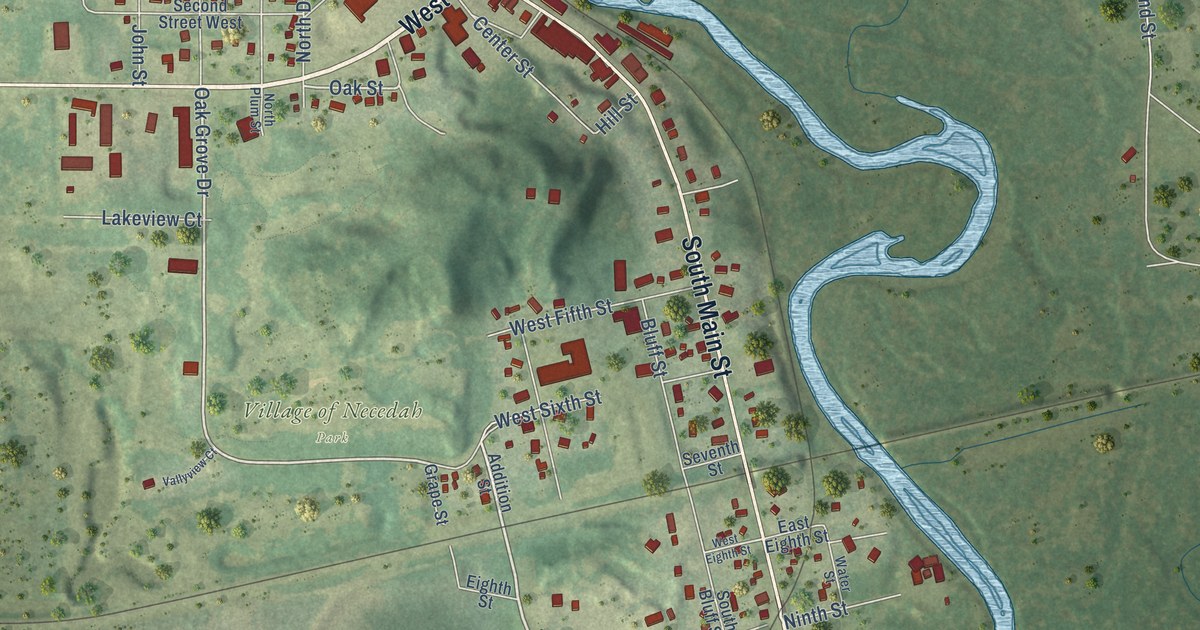Map of Necedah, Wisconsin in 2026