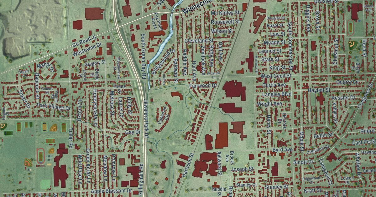 Map of Neenah, Wisconsin in 2026