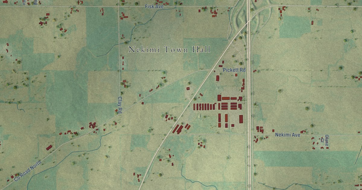 Map of Nekimi, Wisconsin in 2026